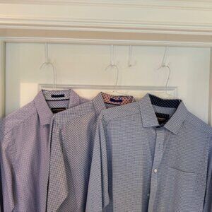 Lot of 3 Johnston & Murphy Printed Cotton Shirts (M)